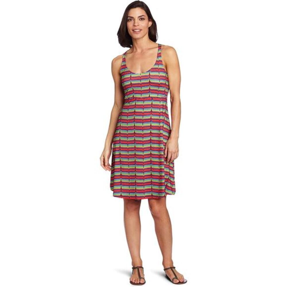 Columbia Sundancer Scoop Neck Criss Cross Back A-Line Dress Multicolor Small‎